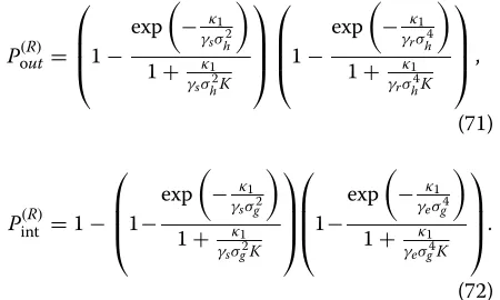 Figure 3 Outage probability and intercept probability versusdata rate R.