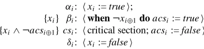 Figure 3: Annotation of process i with dummy variables.