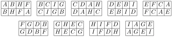 Figure 13: Design in Example 9.1: there are nine letters in nine blocks,each of which is a 2 × 4 rectangle