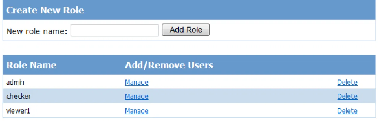 Figure 6 Screenshot of the role management page in the ASP.NET website administration tool 