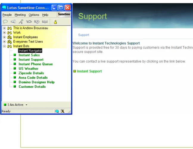 Figure 1:  Bots in a buddy list or as a link on a webpage 