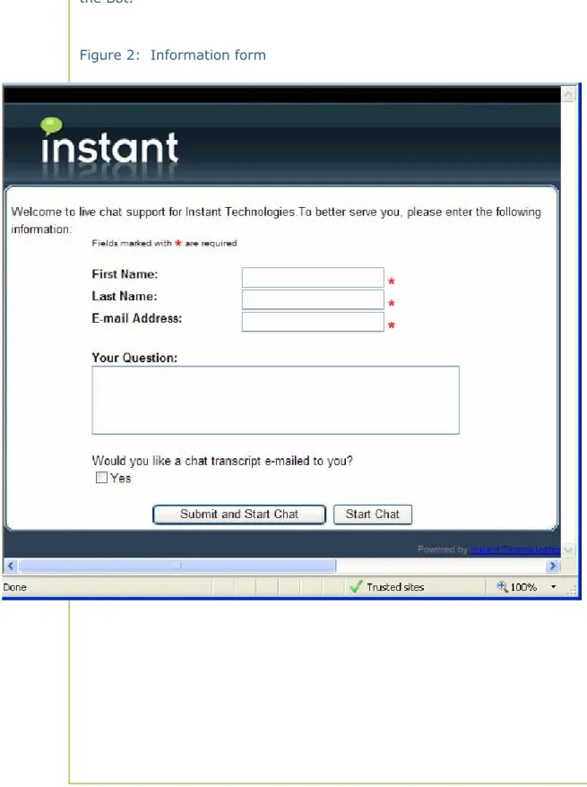 Figure 2:  Information form 