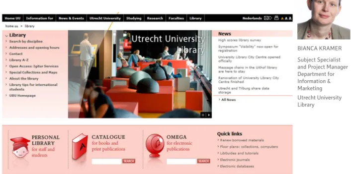 Figure 1. Utrecht University Library website (2012)