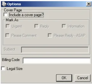 Figure 4 - Send Fax Options