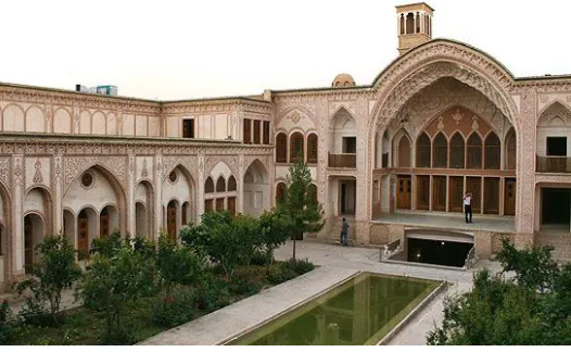 Fig. 9.  Courtyard and some elements such as tree, pool,plants (Broujerdi house-Kashan)  