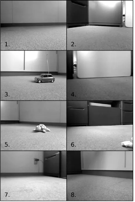 Figure 4. Typical examples of the objects identified in the single camera experiment. 1