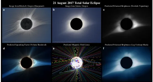 Figure 1. Comparison between the observed and predicted eclipse corona.with terrestrial north up; solar north is 18 The images are oriented.2◦ counterclockwise from the vertical.