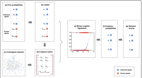 Figure 1 The general idea of the proposed logistic regression based algorithmThe class label of each gene is then assigned according to its prior probability