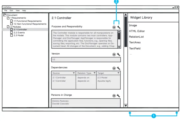 Figure 3.5: Editing Document Structure in UniMoDoc
