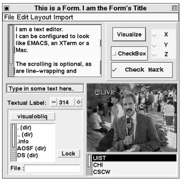 Figure 3: Widgets supported by Visual Obliq.