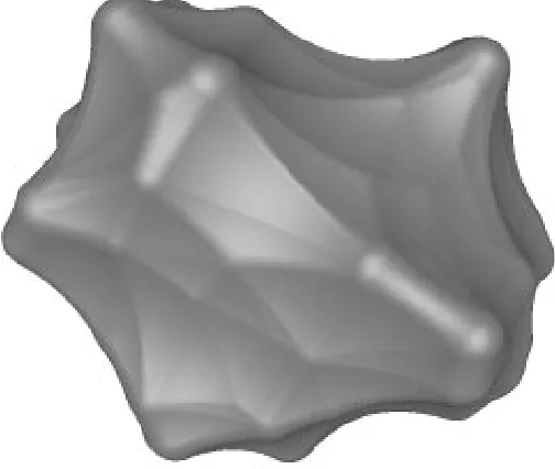 Figure 8: The molecular surface (alpha-hull) for crambin atprobe-sphere radii (alpha value) of 10 Angstroms.˚