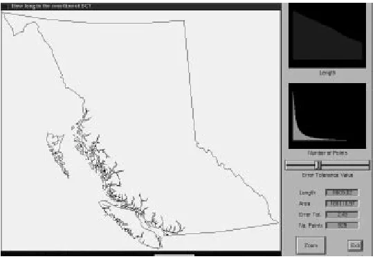 Figure 1: Simplifying the polygonal chain representing thecoastline of British Columbia.