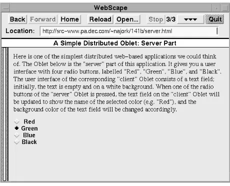 Fig. 4. The “server” Oblet; the corresponding “client” Oblet appears in Fig. 5.