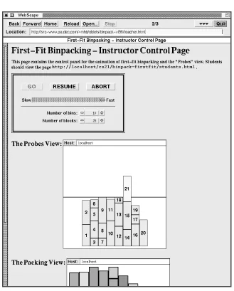 Fig. 1. An instructor’s workstation, ash.pa.dec.com, during a lecture on ﬁrst-ﬁt bin-packing.