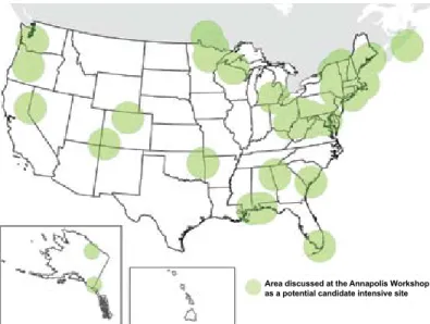 Figure 4. Conceptual map of a potential mercury monitoring network. 