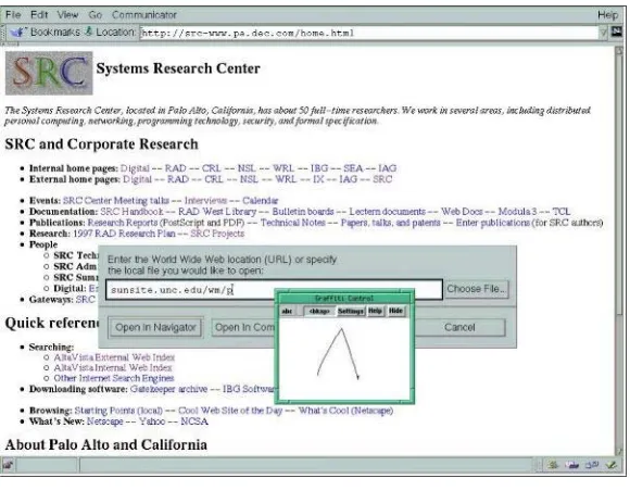 Figure 9: Graffiti input box above Netscape.