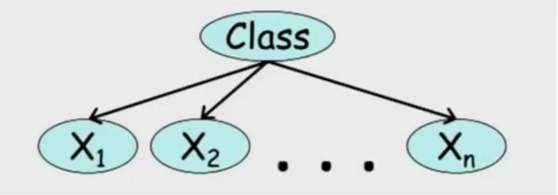 Figure 3 Probabilistic Graphical Model for Naïve Bayes Classifier [1] 