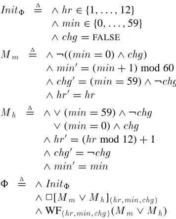Figure 1: The internal speciﬁcation of an hour-minute clock.