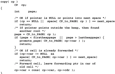 Figure 8).  Using this information, a second sweep is made over the objects in the new space andOnce all accessible items have been copied, all promoted pages are known (highlighted intheir pointers are corrected (see Figure 9)