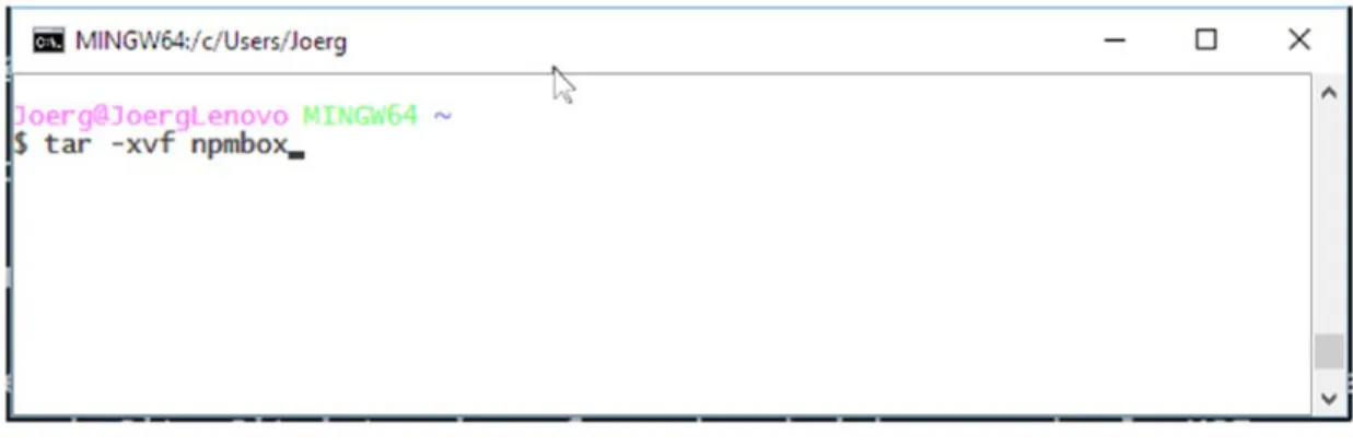 Figure 1-4.  Bash with tar command on Windows