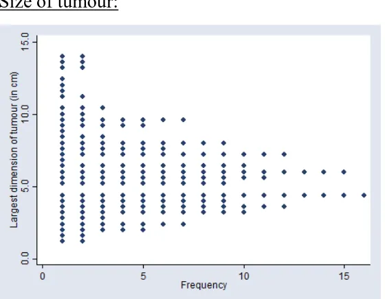 Figure 17. Distribution of tumours with hilar lymphadenopathy. 