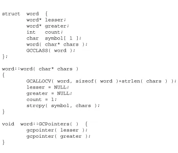 Figure 2-1: C++ definition for the word object class