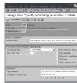Figure 3.8 Network Scheduling Parameters