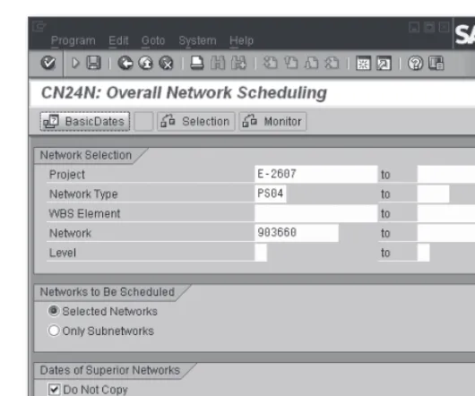 Figure 3.10 Overall Network Scheduling with Selection Options