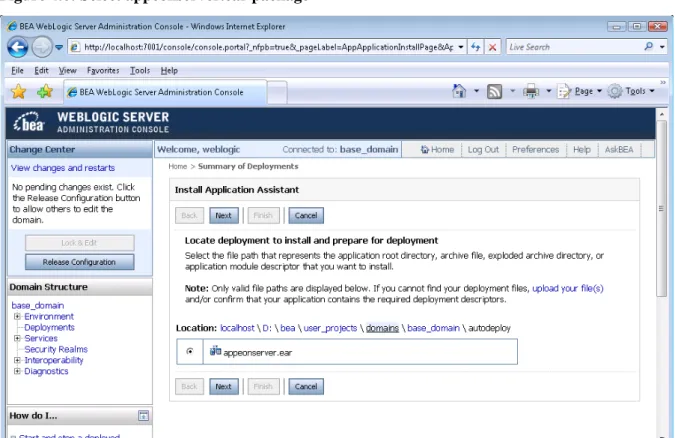 Figure 4.6: Select appeonserver.ear package