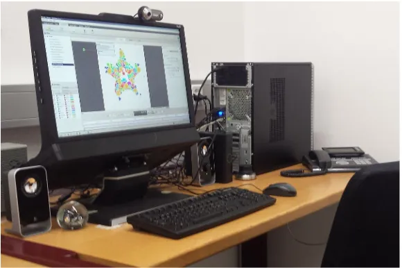 Fig 1. Experimental set up. Windows workstation with a Tobii TX300 eye-tracker in the GeographicInformation Visualization and Analysis (GIVA) Eye Movement Lab at the University of Zurich.