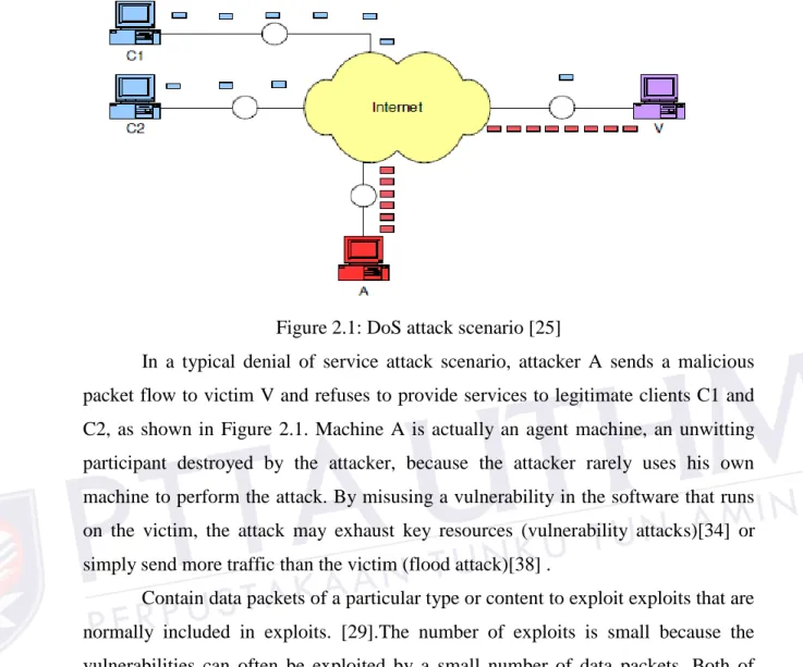 Figure 2.1: DoS attack scenario [25] 