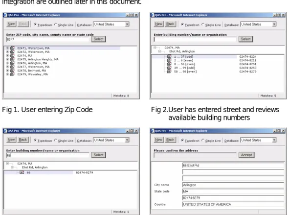 Fig 1. User entering Zip Code  Fig 2.User has entered street and reviews