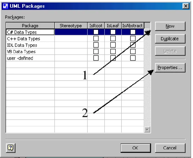 Figure 7. Changing the name of anew data type package