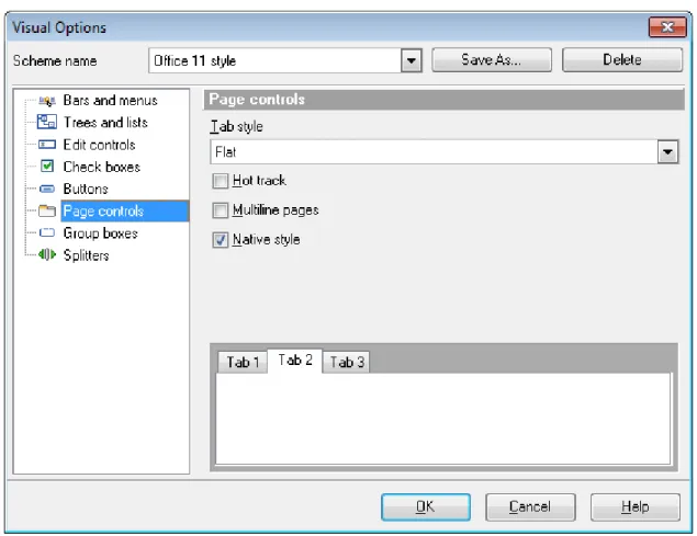 Tabs are visual elements of tab controls. Their purpose is to identify pages and switch between them
