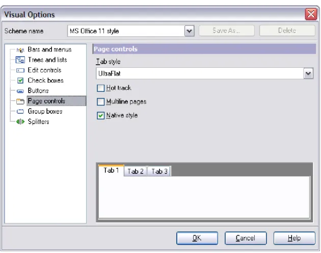 Tabs are visual elements of tab controls. Their purpose is to identify pages and switch between them