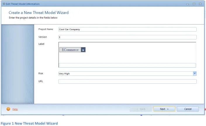 Figure 1 New Threat Model Wizard 
