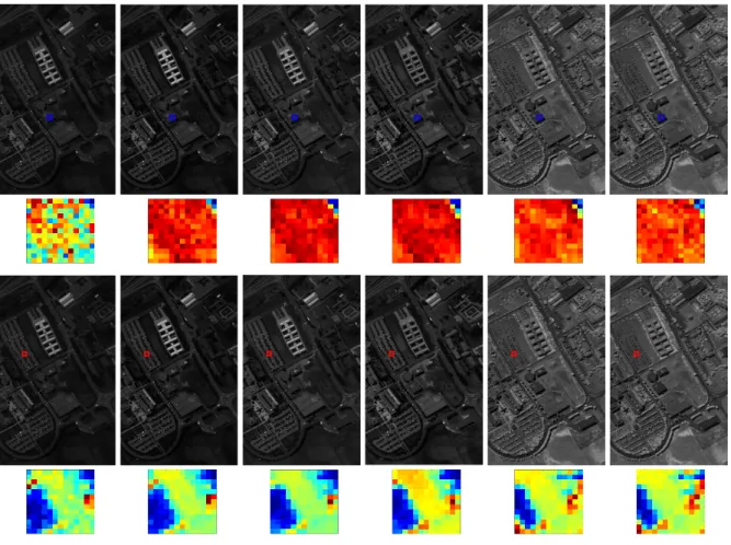 Fig. 1. Consistent structures in the University of Pavia dataset. (a) Pixel (362, 149) in bands 6, 15, 32, 45, 80 and 100 for the “Bitumen” class