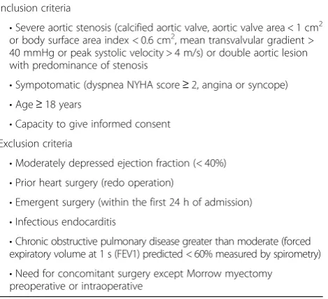 Table 2 Inclusion and exclusion criteria