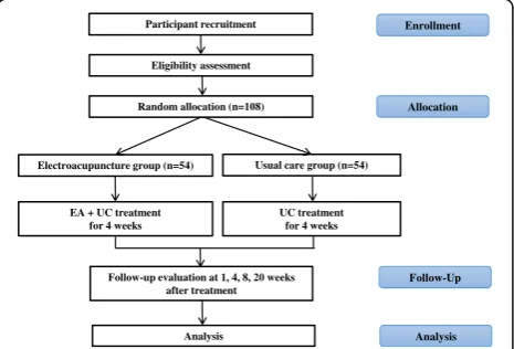 Fig. 1 Flow chart showing the process of participant recruitment,treatment, and analysis