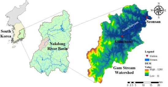 Fig. 1. Study region and locations of observations 