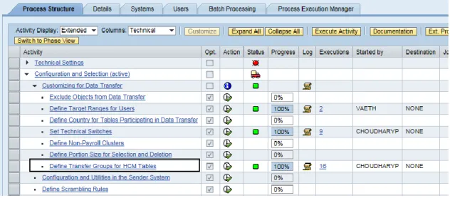 Figure 3: Executing the activity to customize Z tables 