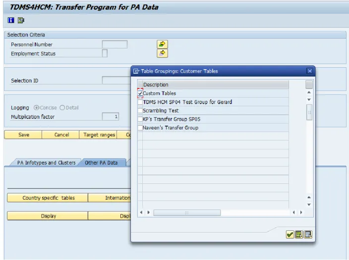 Figure 13: Select the custom transfer group 