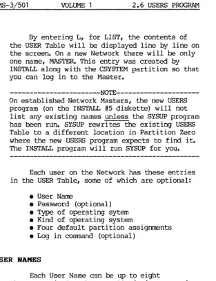 Table to a different location in Partition Zero where the new USERS program expects to find it