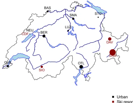 Figure 3  Swiss weather stations and main ski resort areas with their corresponding order volumes  indicated by the size of the dot (see online version for colours) 