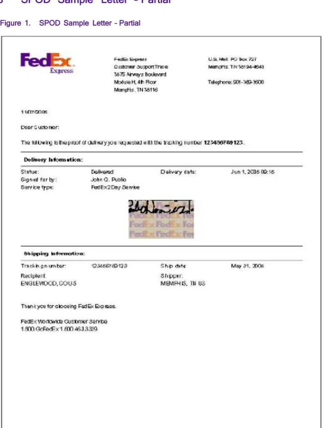 Figure  1.        SPOD  Sample  Letter  – Partial