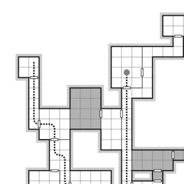 Figure 5-2. A partial traversal of a typical role-playing dungeon. Think of the rooms and nodes and the doors as edges