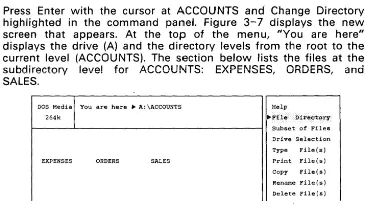 Figure 3-6. Selecting the First Subdirectory 