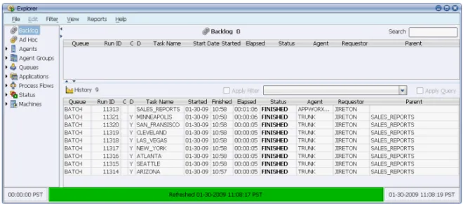 Figure A. History records are displayed in the History pane of the Explorer window.