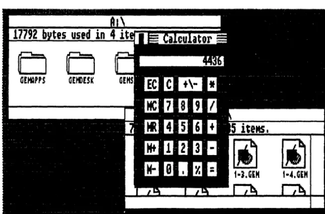 Fig. 1-14. A multifunction calculator appears when the Calculator desk accessory is selected