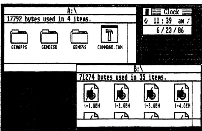 Fig. 1-15. A real-time clock and calendar appears when the Clock desk accessory is selected